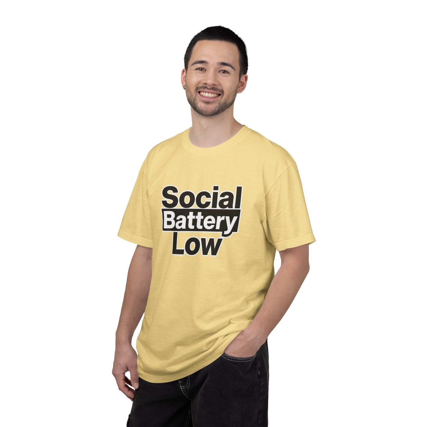 Social Battery Low Tee - Minimalist Edgy Streetwear | Comfort Colors
