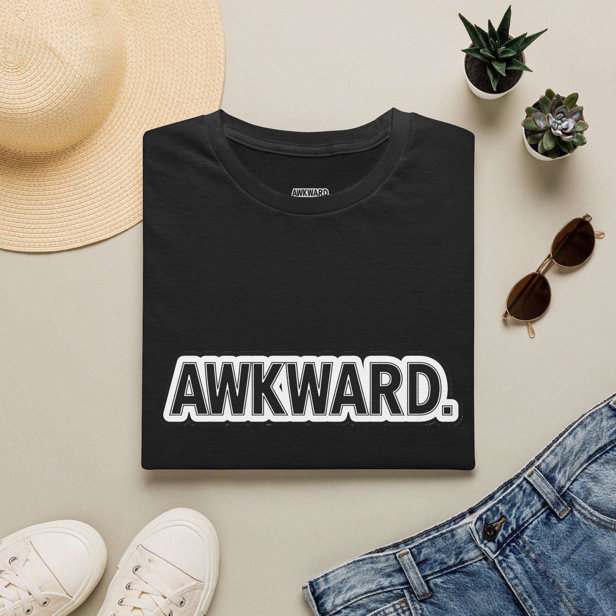 AWKWARD. Tee — Edgy Bandaged Dog Wheelchair Graphic Streetwear Shirt