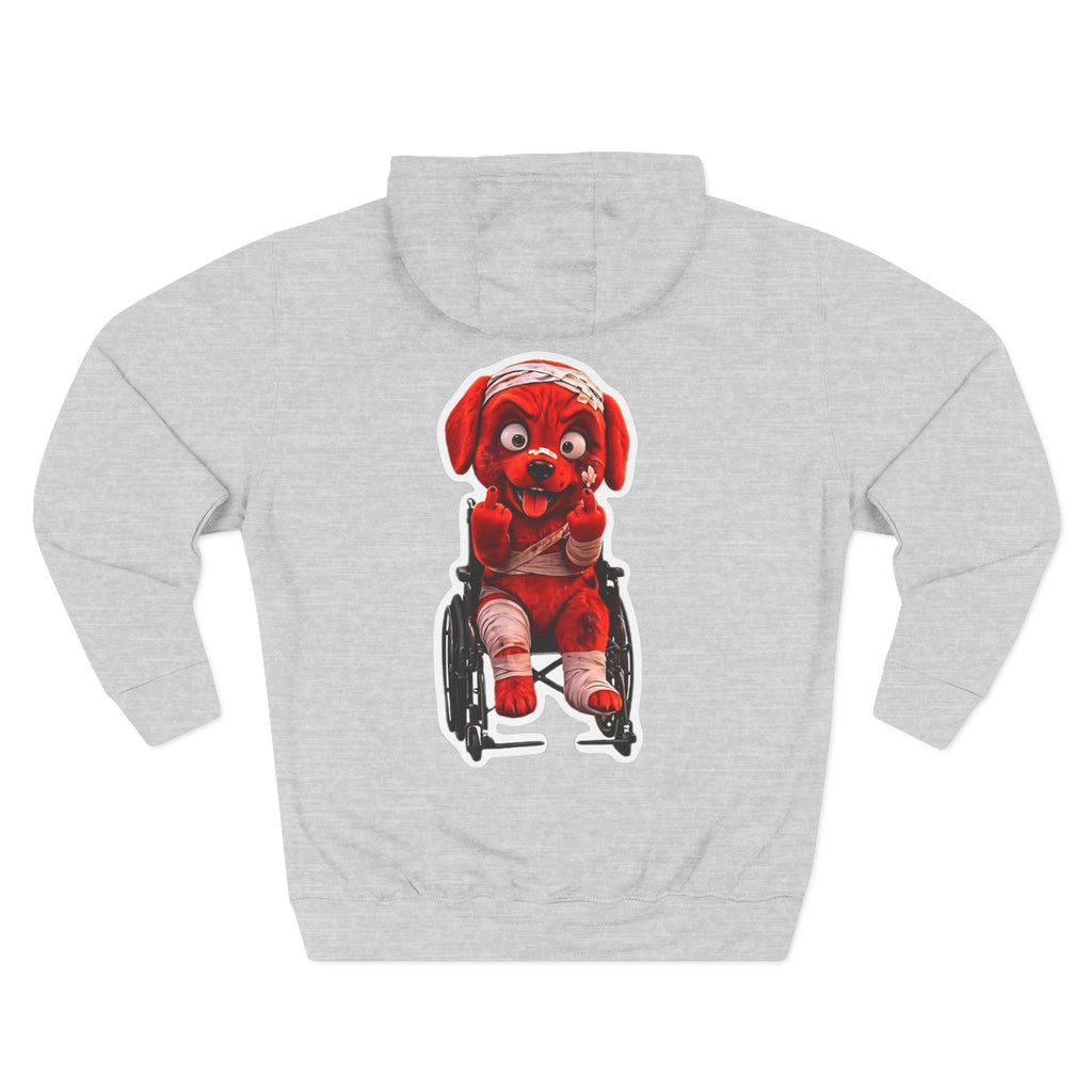 AWKWARD. Fleece Hoodie — Injured Dog Wheelchair 3D Streetwear