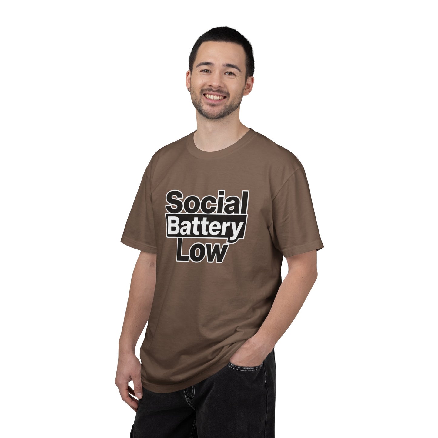 Social Battery Low Tee - Minimalist Edgy Streetwear | Comfort Colors