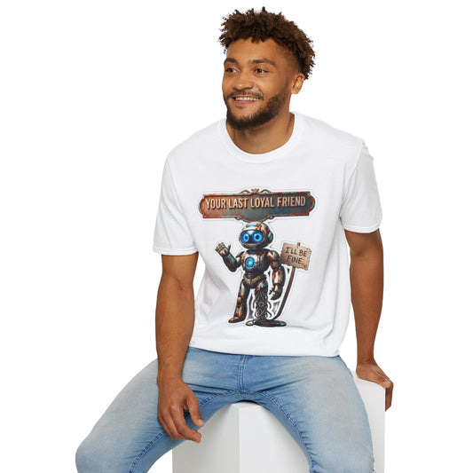 YOUR LAST LOYAL FRIEND Robot T-Shirt — 3D Retro Robot Graphic for Tech Lovers