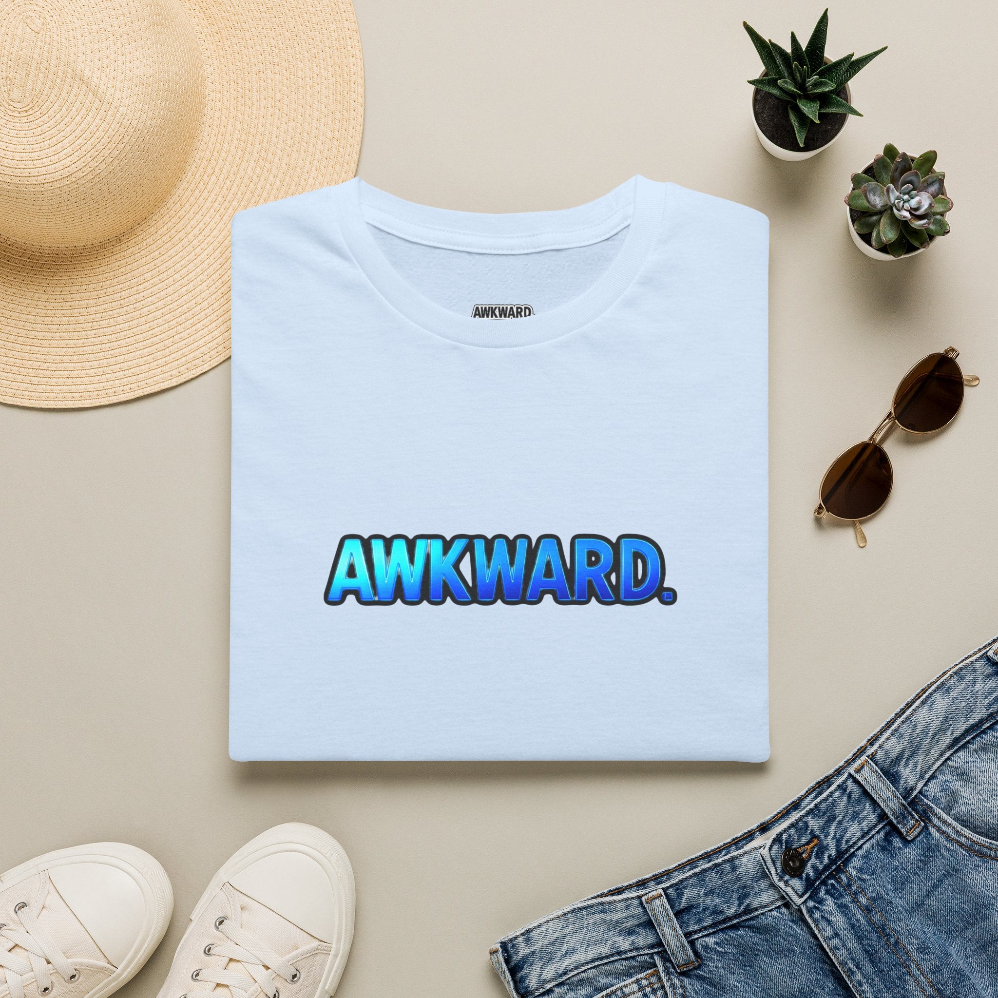 AWKWARD Tee — 3D Injured Red Dog in Wheelchair, Dark Humor Streetwear