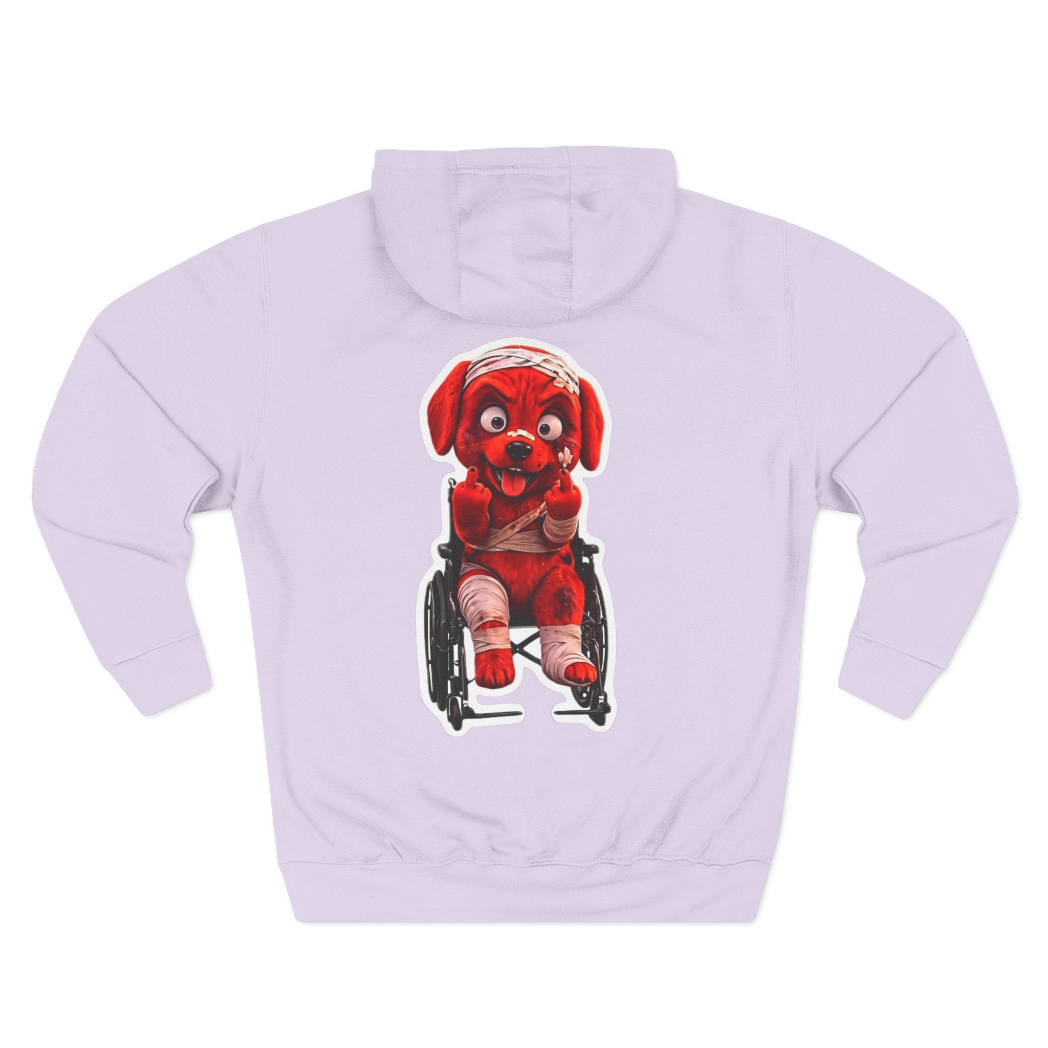 AWKWARD. Fleece Hoodie — Injured Dog Wheelchair 3D Streetwear