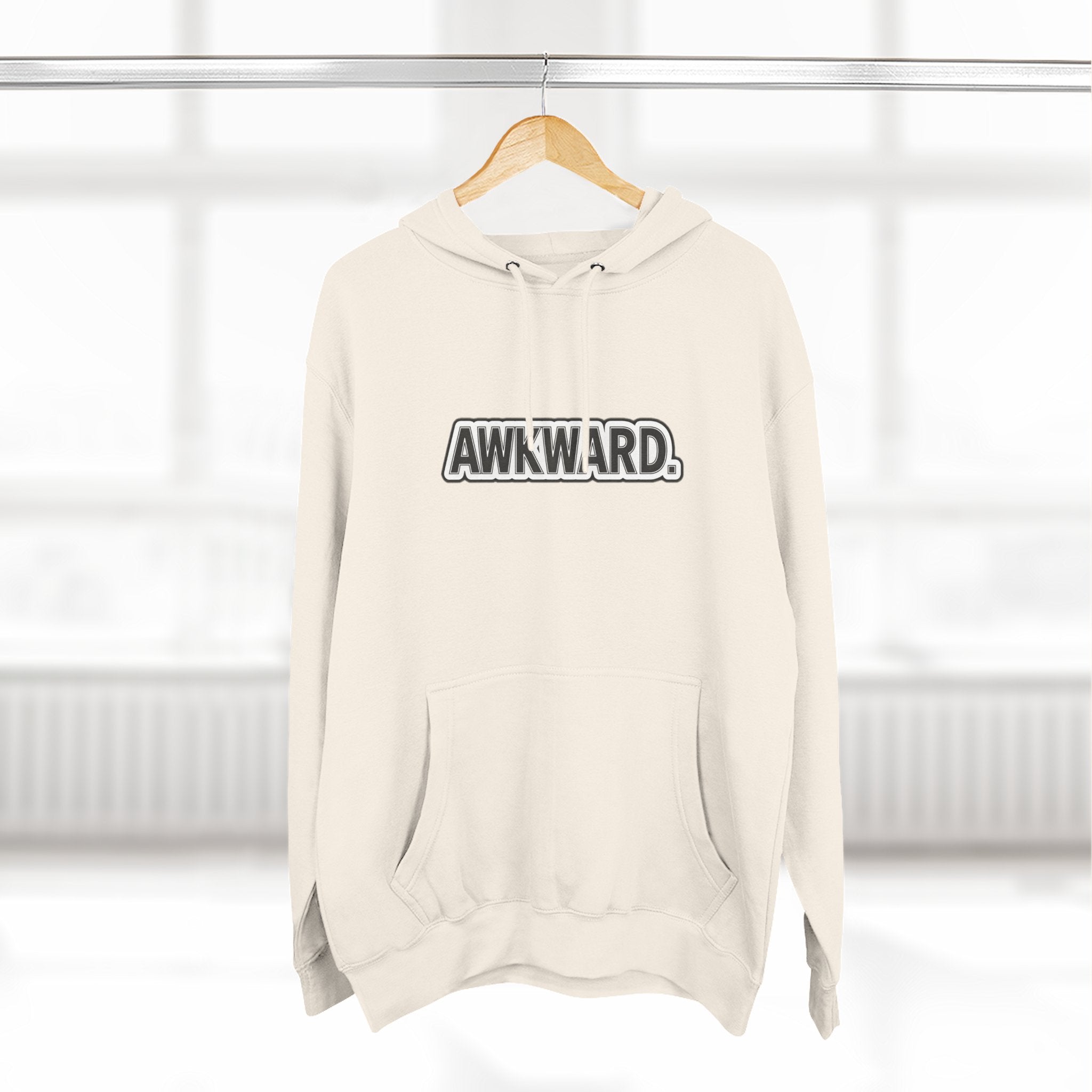 AWKWARD. Fleece Hoodie — Injured Dog Wheelchair 3D Streetwear