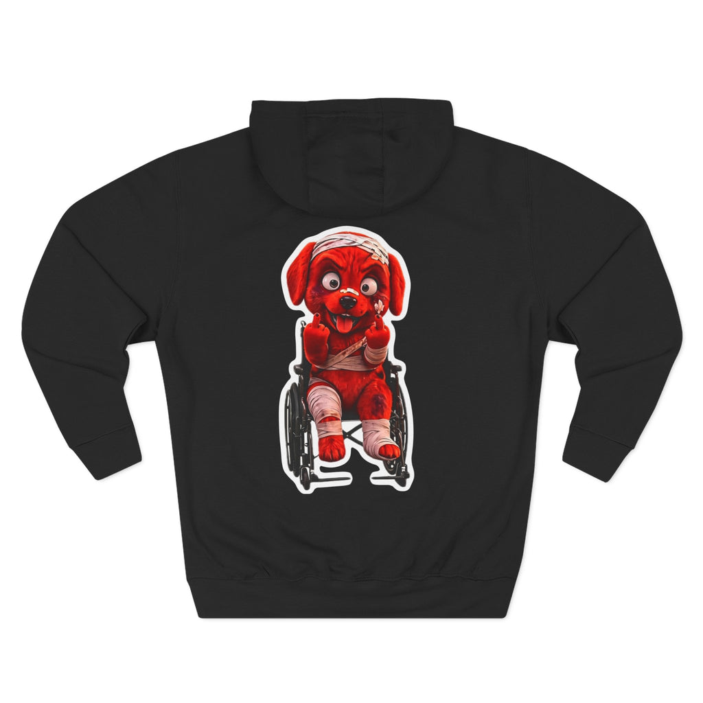 AWKWARD. Fleece Hoodie — Injured Dog Wheelchair 3D Streetwear