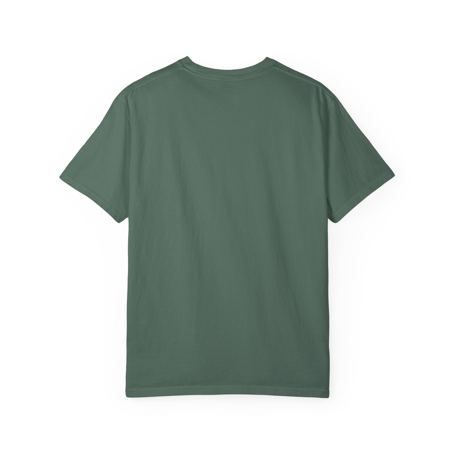 AWKWARD. Garment-Dyed Tee — Minimal Front, Neon Glitch Back