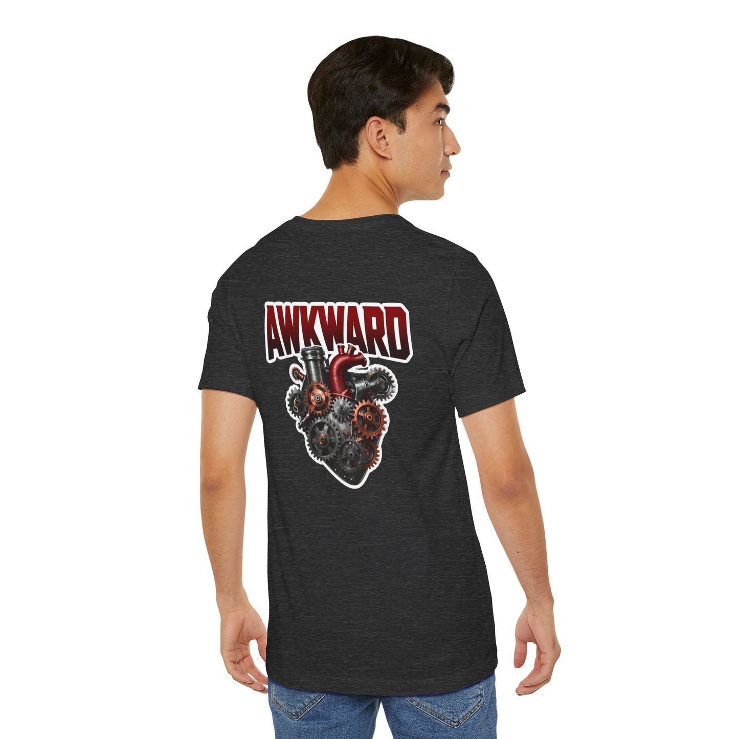 Steampunk 3D Mechanical Heart Tee — AWKWARD Back Graphic