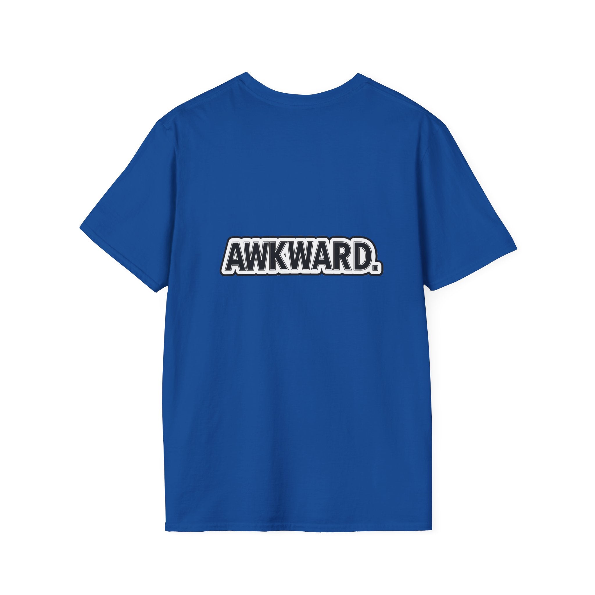 Sad Bandaged Dog Wheelchair T-Shirt — "AWKWARD." Grunge Anti‑Social Tee
