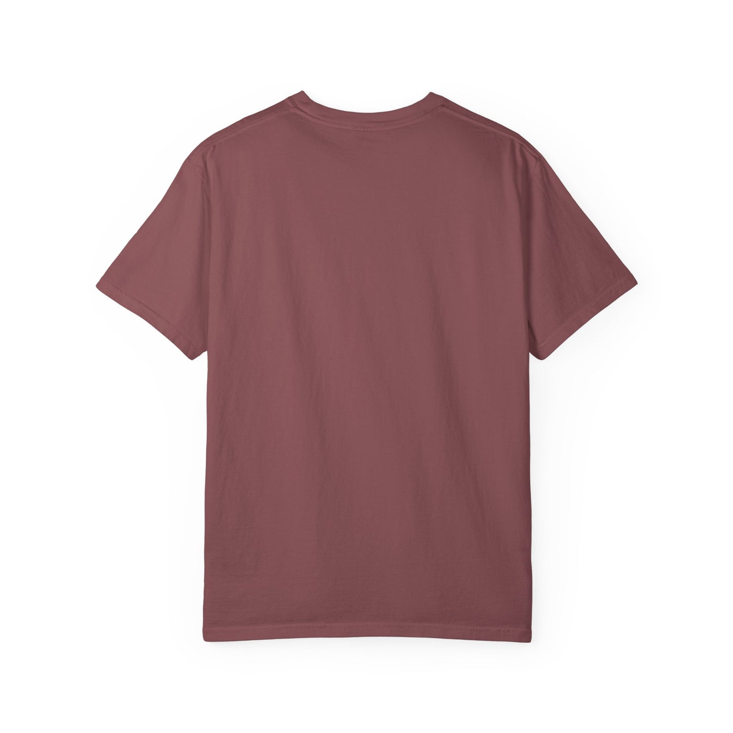 AWKWARD. Garment-Dyed Tee — Minimal Front, Neon Glitch Back