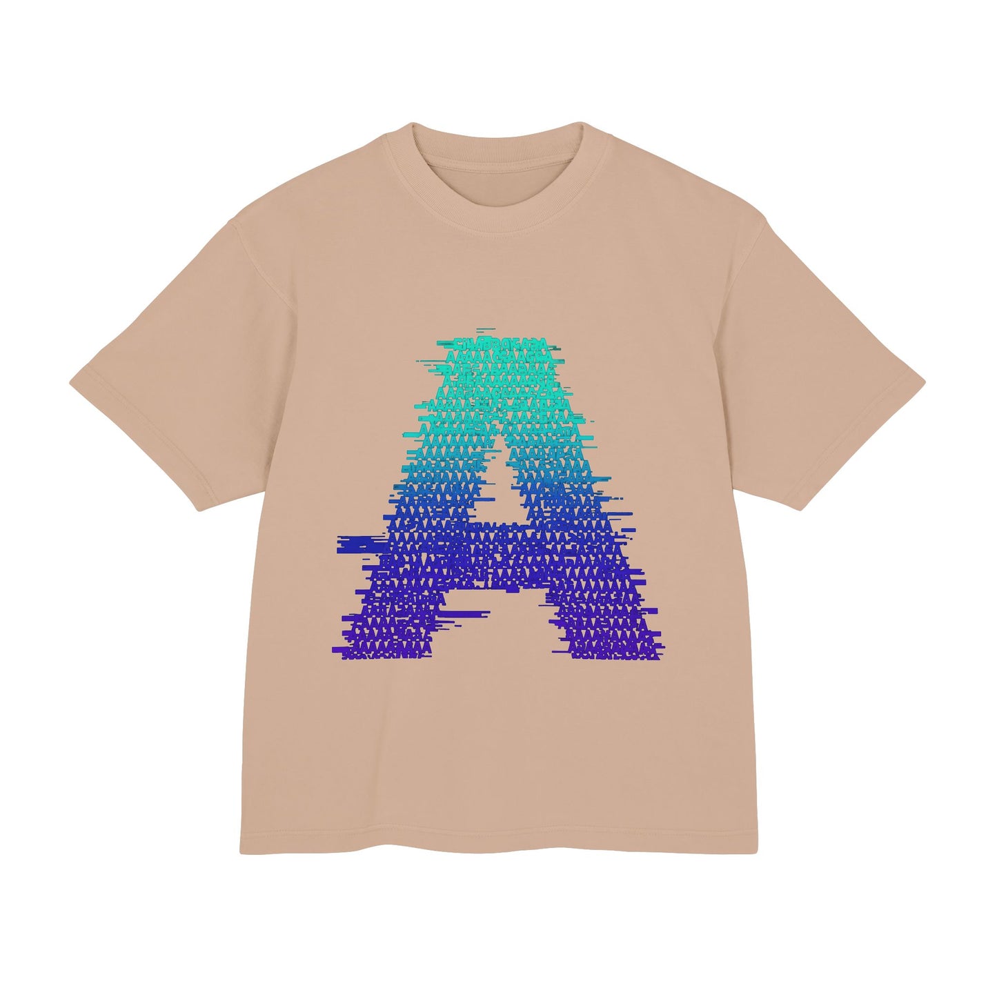 Awkward 'A' Glitch Tee — Teal-to-Purple Streetwear for Introverts