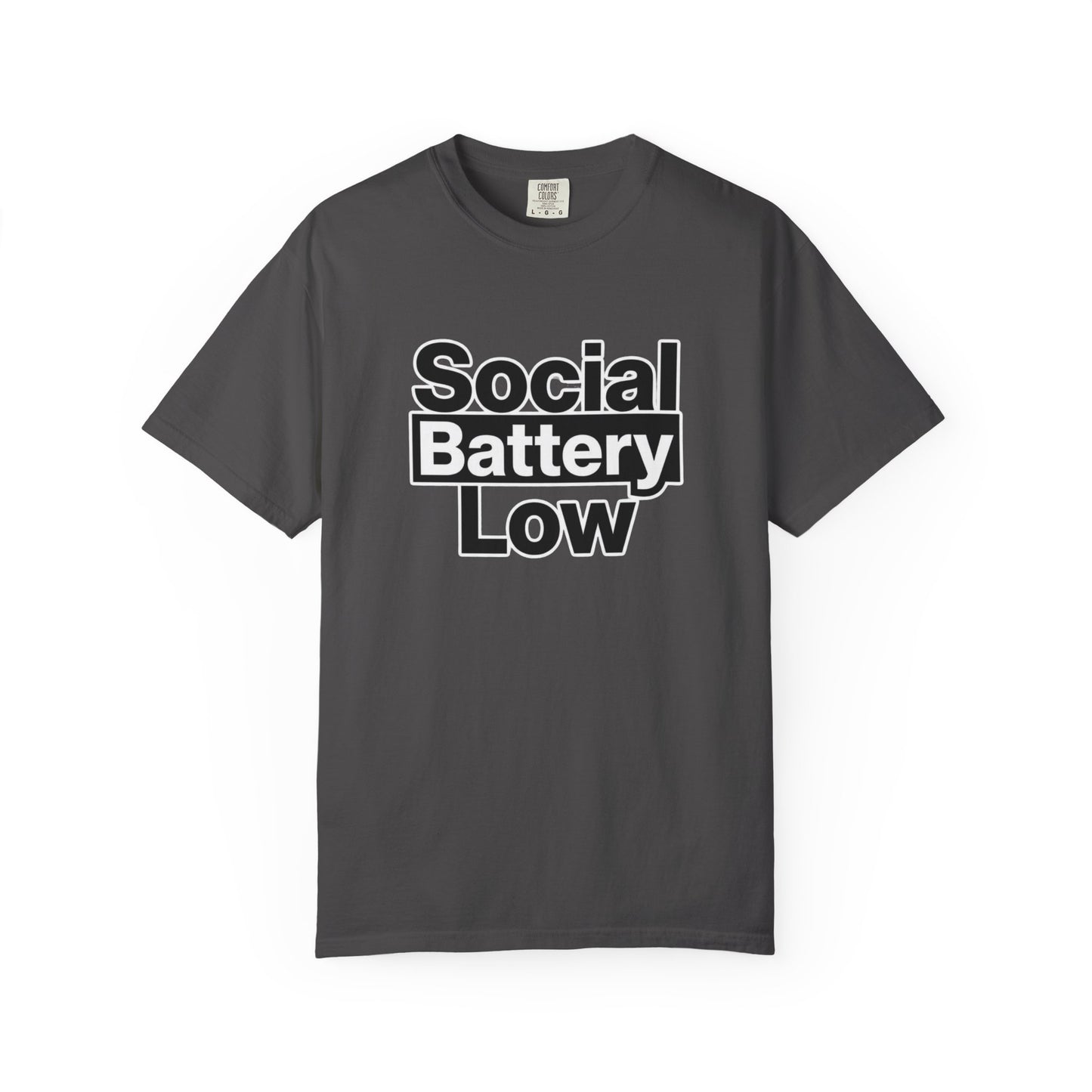 Social Battery Low Tee - Minimalist Edgy Streetwear | Comfort Colors