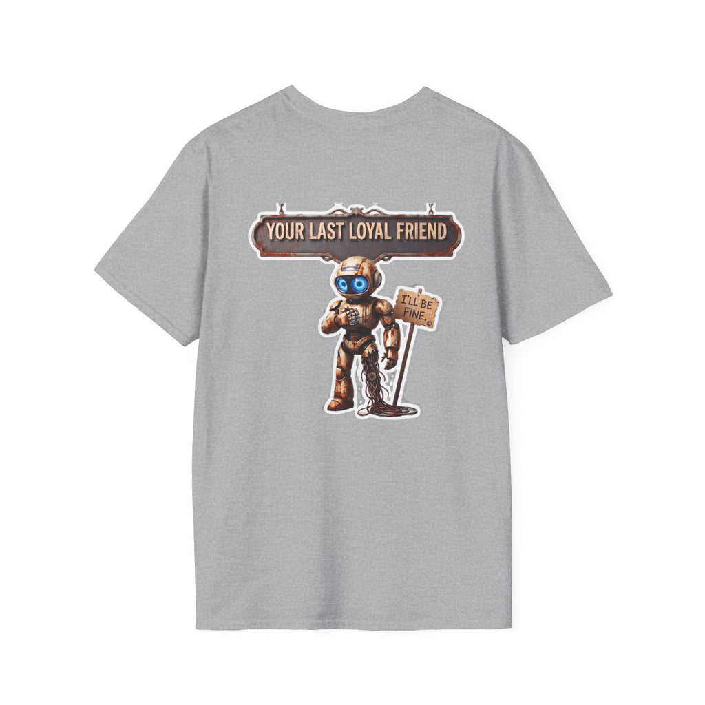 AWKWARD. T-Shirt — 3D Quirky Robot “Your Last Loyal Friend” Back Graphic